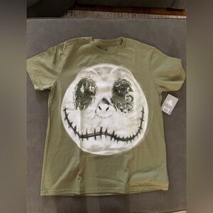 Disney Jack Skellington Nightmare Before Christmas Army Green T-Shirt Size M NEW